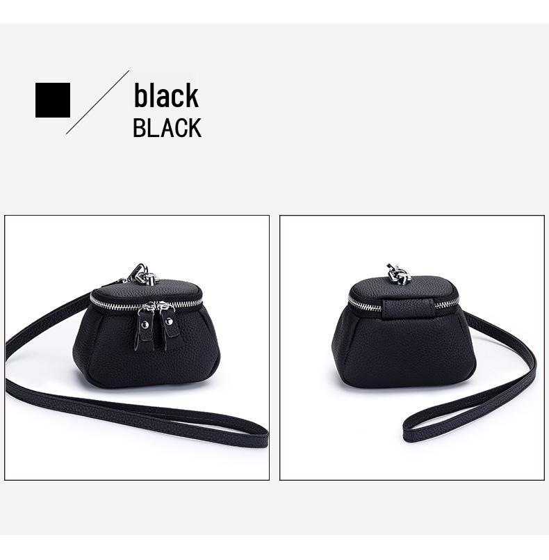 Компактный кошелек для монет из коровьей кожи высшего качества: Стильный чехол-ожерелье для помады, косметики или наушников