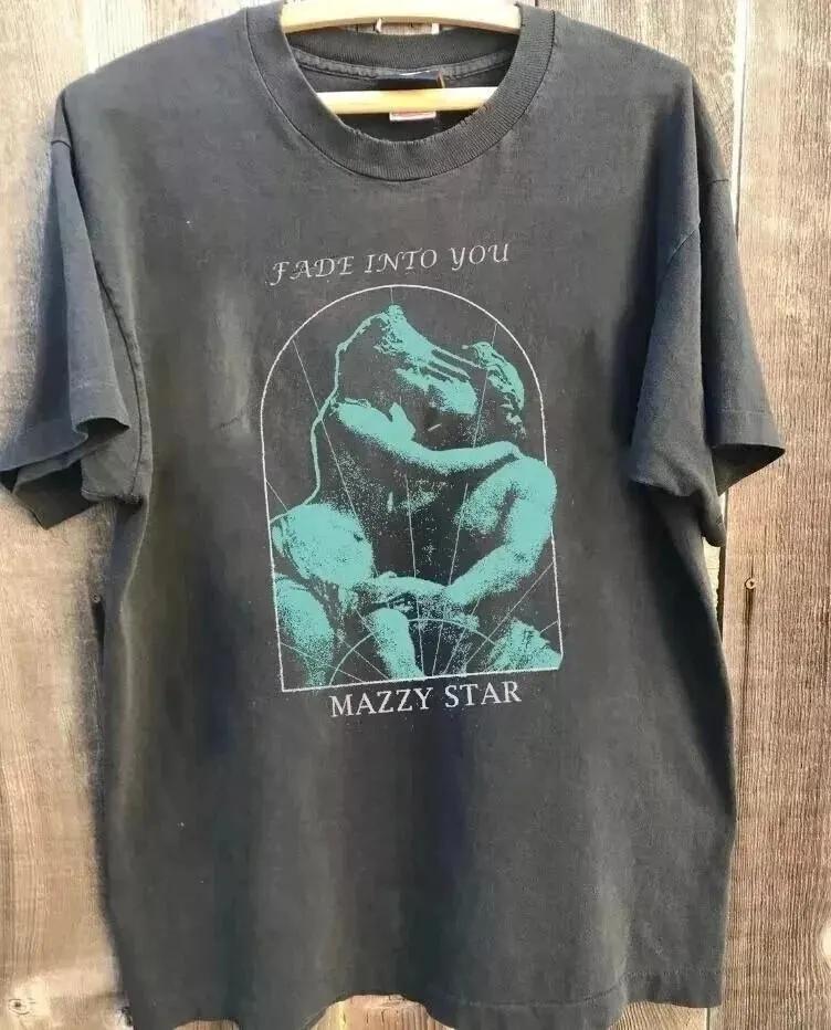 Summer Womens Vintage Mazzy Star Fade Into You T Shirt Cotton and Breathable Short Sleeve Streetwear Oversized Loose Casual