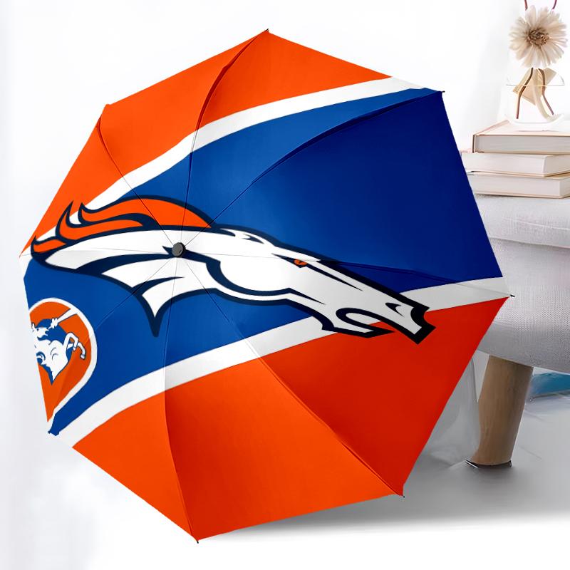 Складной зонт с принтом ЛОГОТИПА D-Denver Broncos, для улицы, отдыха и путешествий, Прочная ткань зонта, Подарок на день рождения и праздник