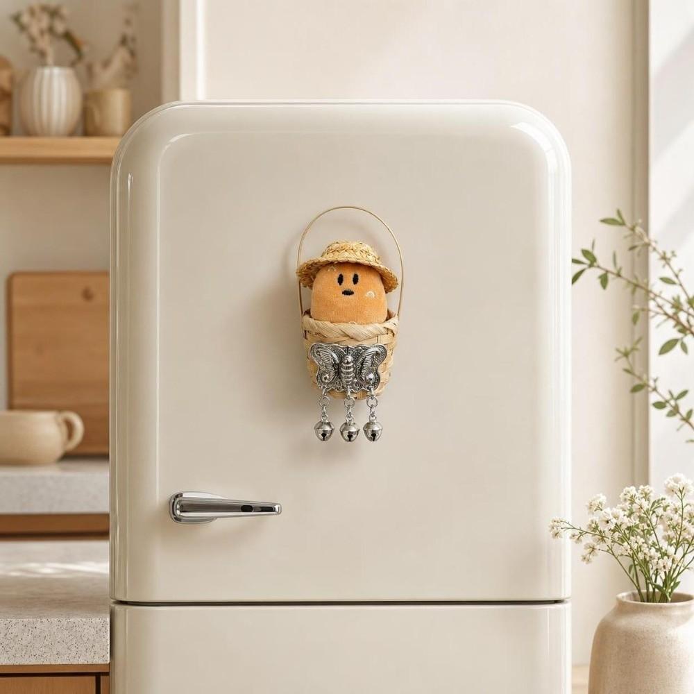 Bamboo Basket Design Potato Doll Refrigerator Magnets Soft Magnetic Sticker Office