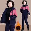 Plus Size Winter Warm 2 Pieces Sets Hooded Plush Lined Tracksuit High Waist Harem Pants Suit Plush Lined Thick Jogger Woman Outfit