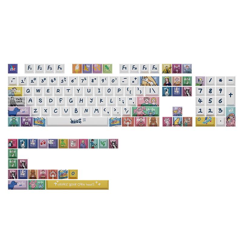 Колпачок для ключей из нектарина из ПБТ MOA/XDA/Cherry Profile, двойной колпачок для ключей, термосублимационная механическая клавиатура для индивидуальной настройки