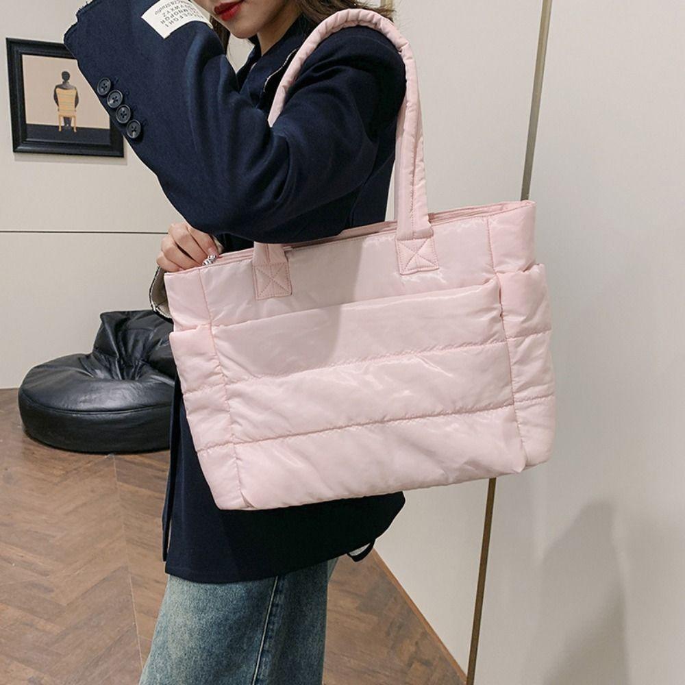 Сумка-тоут большой вместимости с хлопковой подкладкой, легкая стеганая сумка-тоут, дорожная сумка, ручная сумка, унисекс