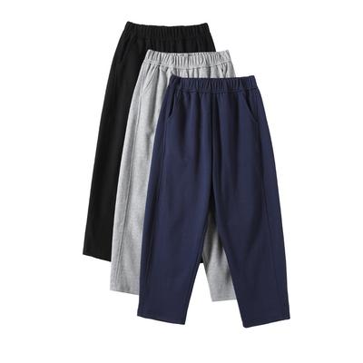 Темно-синие простые шаровары для женщин корейские новые высококачественные маленькие повседневные брюки свободные