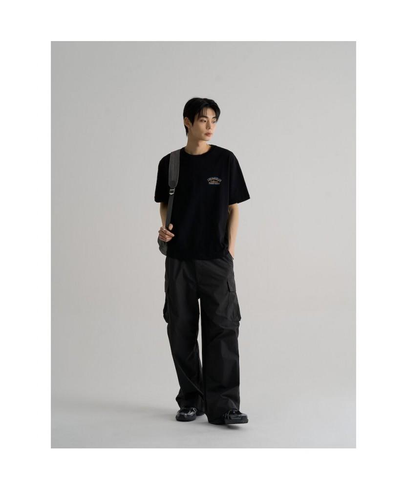 8SECONDS Cotton Nylon Wide Fit Cargo Pants Ash