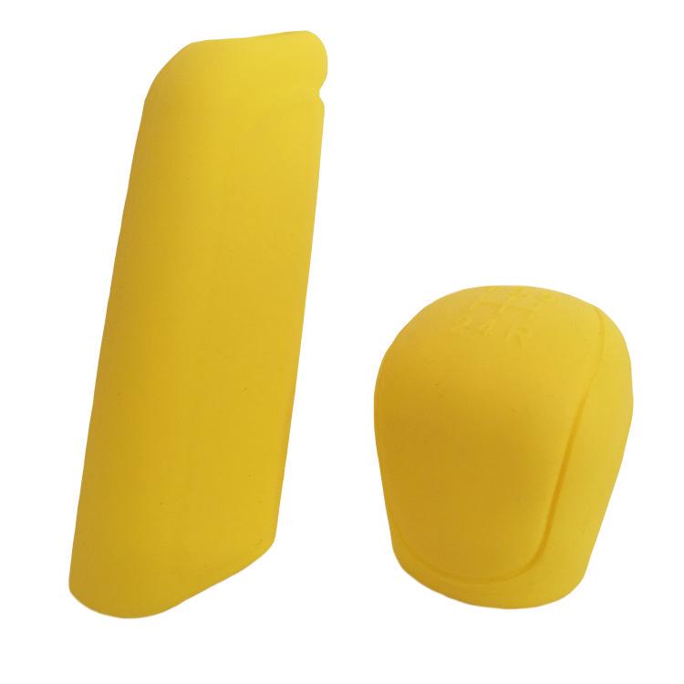 2Pcs Universal Manual Car Silicone Gear Head Shift Knob Cover Shift Collars Handbrake Brake Case