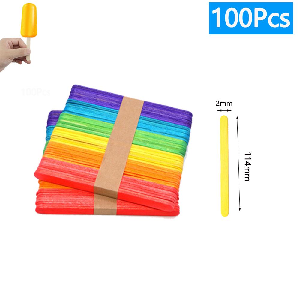 30/100/500 шт. палочки для мороженого на палочке из натурального дерева палочки для мороженого ложка для мороженого ручная работа искусство мороженое на палочке кухонные инструменты для торта