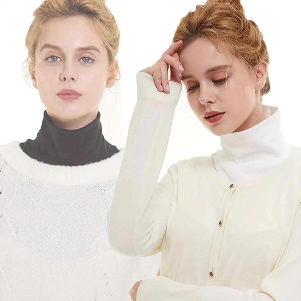 Winter Modal High Nack Fake Collar Women Solid Color Fashion Warm Detachable Collar Elastic Jersey Turtleneck