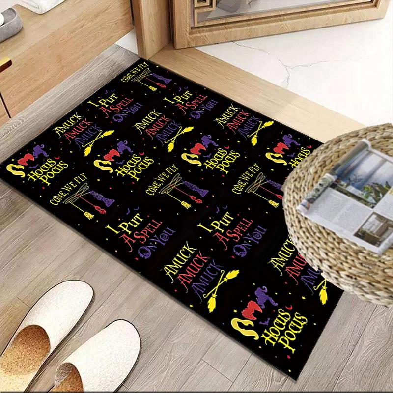 Halloween Horror Witch Carpet, Kitchen Rugs, Yoga Mat, Non-Slip Mats, Rug for Bathroom, Living Room bedroom, Camping Rugs Christmas Gift