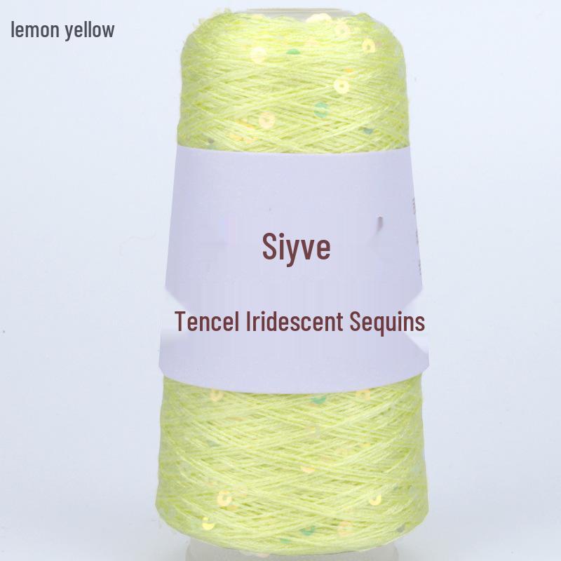 Пряжа Si Yue Tencel с радужными пайетками: Мода ручной вязки