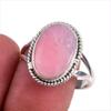 Natural Pink Opal Gemstone 925 Solid Sterling Silver Jewelry Ring Size 10 N5M53