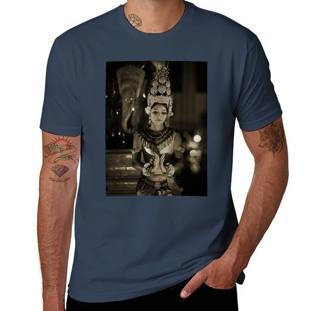 Cambodian Dancer Aspara Khmer 08 Tshirt Summer Print Short Sleeve Tee