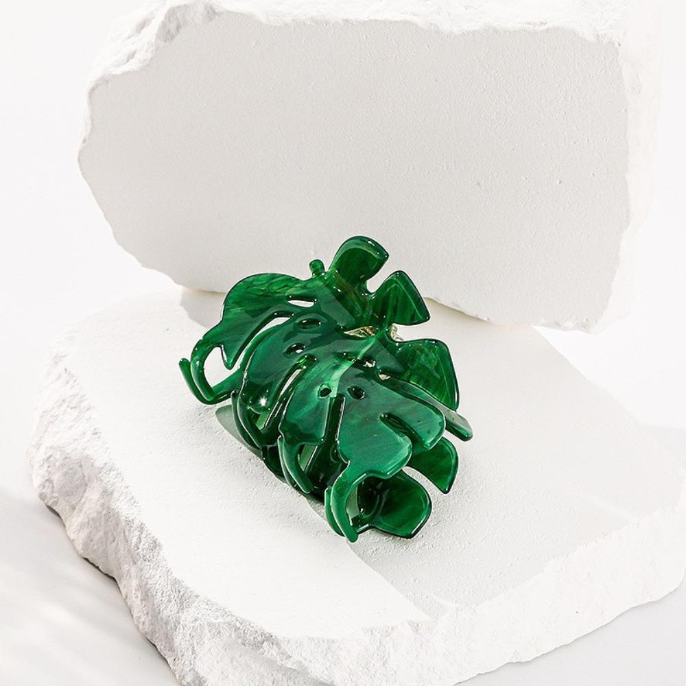 Leaf Style Shark Grab Clip Simple Design Leaf Style Clip Cute New Texture Clip Hair Accessory