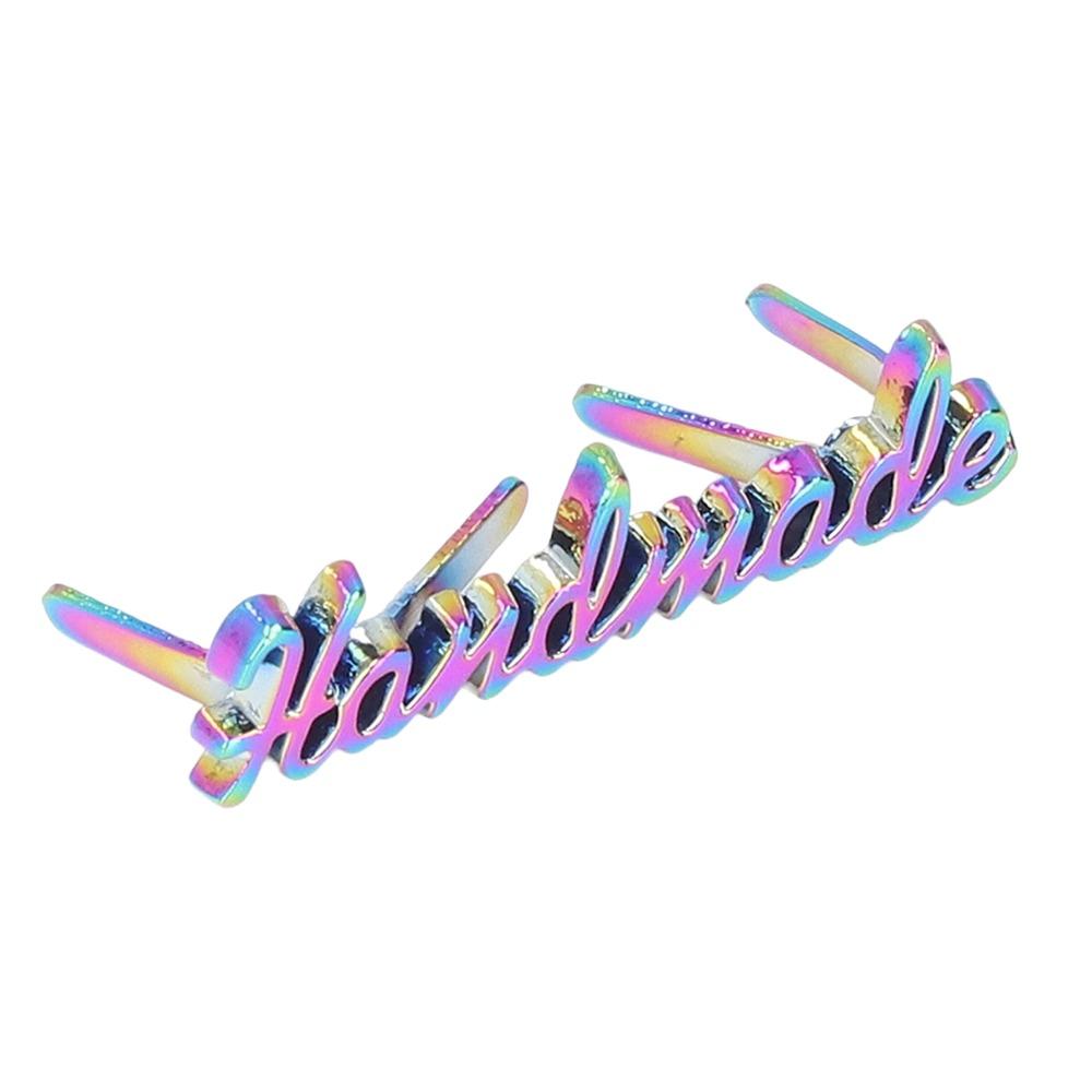 5pcs Retro Style Handmade Metal Labels Colorful Design DIY Bag Label For DIY Craft