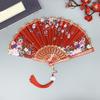 Складной веер в китайском стиле с кисточками, переносной летний вентилятор для охлаждения, украшение для танцевальных представлений, реквизит для костюмов для вечеринок