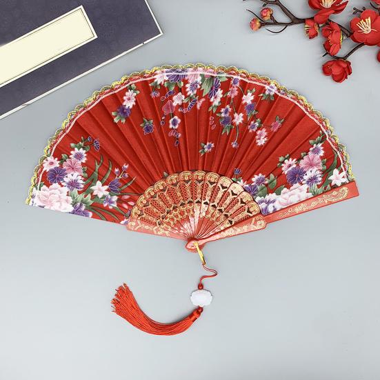 Складной веер в китайском стиле с кисточками, переносной летний вентилятор для охлаждения, украшение для танцевальных представлений, реквизит для костюмов для вечеринок