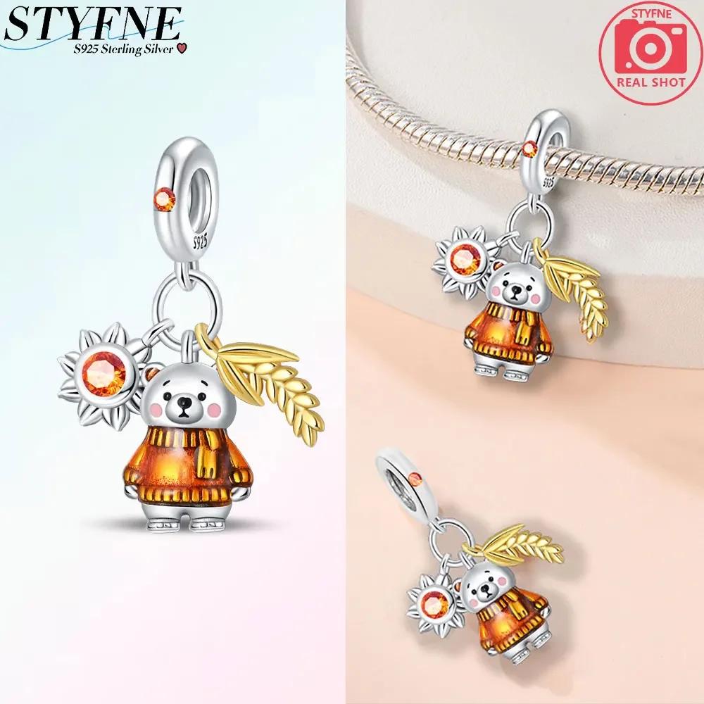 Charm Bead Components Copper Metal Compatible With Authentic Original Bracelet High Quality Fine Jewelry Womens Brand Latest Arrival Autumn Sunset