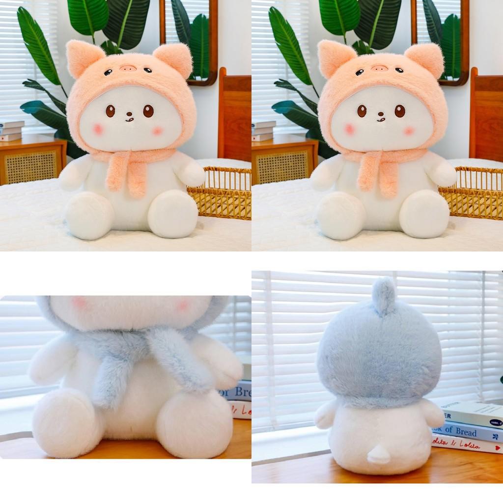 Adorable Shark Scarf Transforming Plush Toy Cute Cartoon Cat Doll For Kids