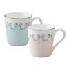 NARUMI Pair of Pink and Blue Set of Cute and Wedding Microwave Made In Gift Felicita! Mugs, 290cc, Stripes, 2, Stylish, Gift, Safe, Japan, Boxed,