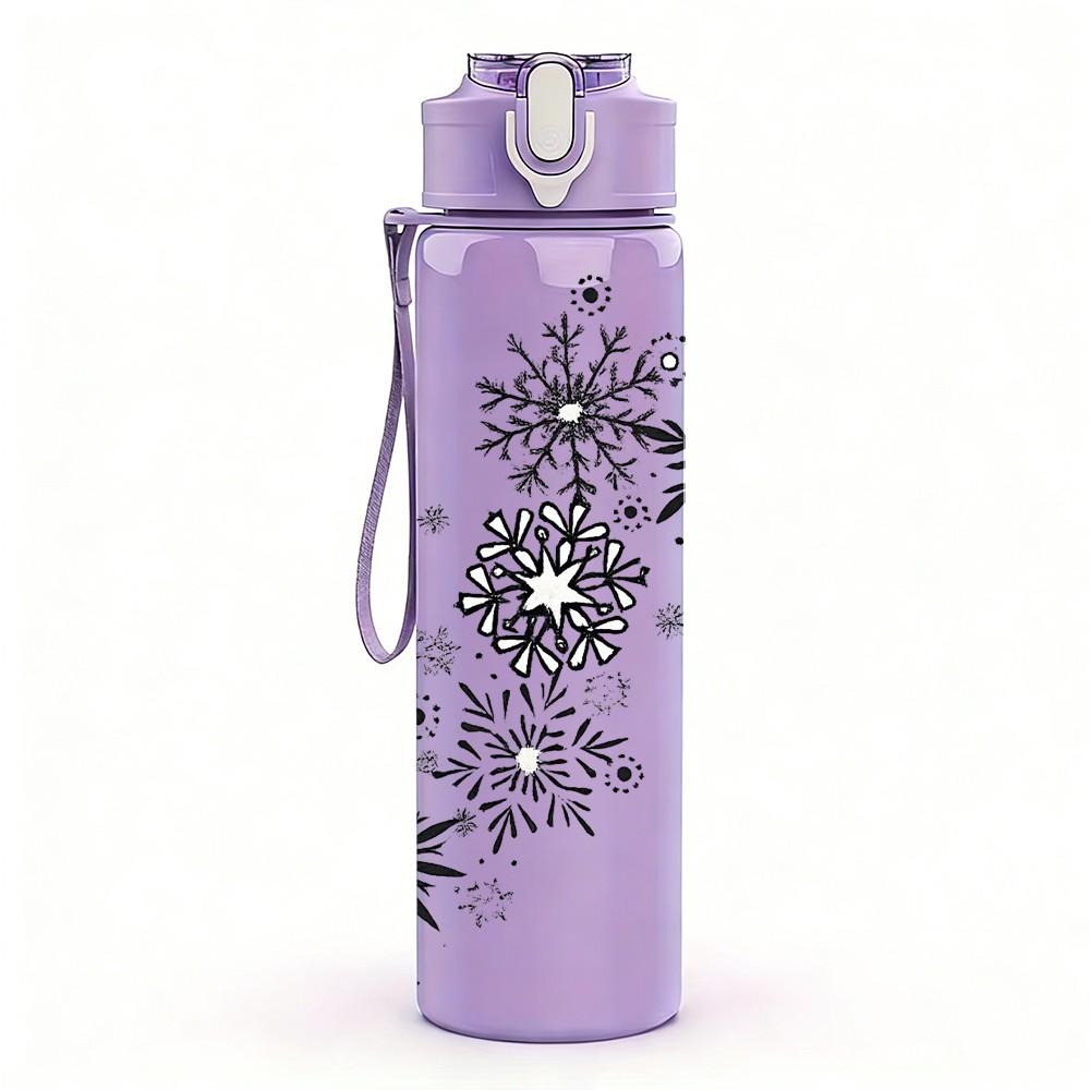 1PC Dandelion Wish Spray Art Print 750ml Color Plastic Sports Water Bottle Leakproof Flip Straw Lid Suitable for Sports Office Home Use
