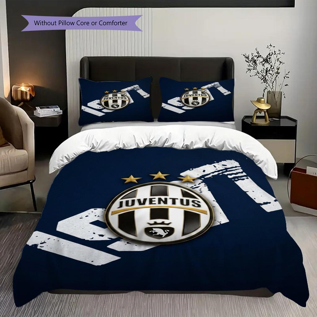 Juventus Torino: Black White Glory Bedding (1 * duvet cover + 2 * pillowcase, without core) Christmas birthday gift Bedding set