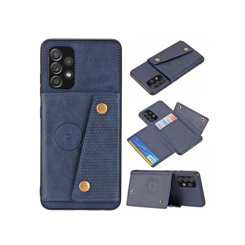 Для Samsung Galaxy A04 A04S A05 A05S A12 A13 A15 A22 A22S A32 A33 A34 A52 A52S A53 A54 A72 A73 4G 5G Чехол Крышка с слотом для карт Магнитное крепление для автомобиля