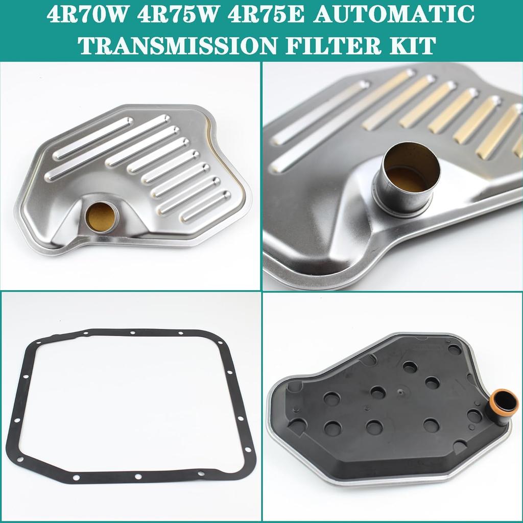 4R70W 4R75W 4R75E Automatic Transmission Filter Kit Compatible with 1994-2010 Ford F150 Expedition Mus-tang Crown Victoria Grand Marquis Explorer,