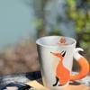 350ml 3D Fox Cartoon Mug – Cute Animal Ceramic Coffee & Milk Cup with Handle