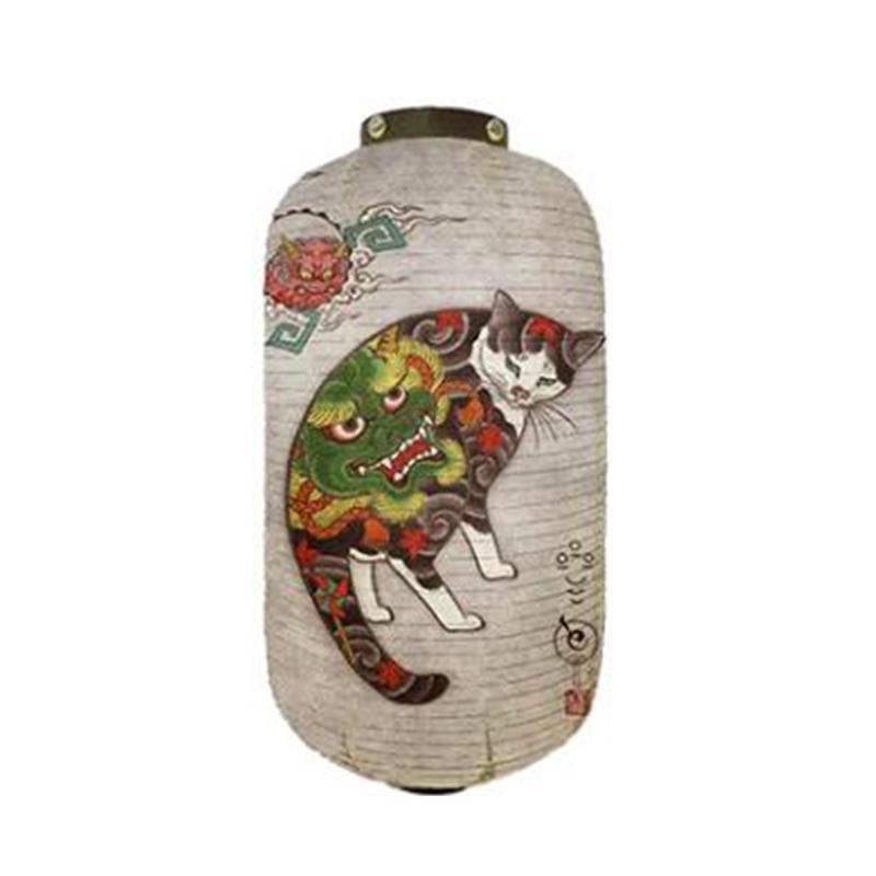 Japanese Style Samurai Cat Hanging Lamp Party Decor Gothic Samurai Cat Lantern Restaurant Izakaya Sushi Shop Advertising Sign