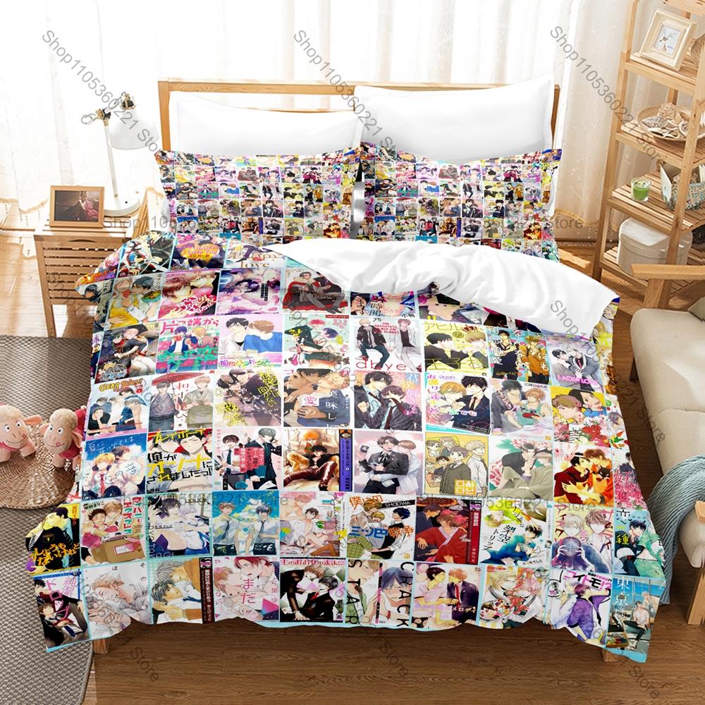 Manga Style Umibe No Etranger Bedding Set, Duvet Cover & 2 Pillowcases, Vivid Coastal Scene Print Comfortable Stylish Bedroom