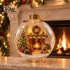 Decorative Holiday Gift Ideas Glowing Christmas Story Ornament, Mini Scene in Ball with Warm LED Unique Exchange Gifts Light, 3D Clear Acrylic Hanging