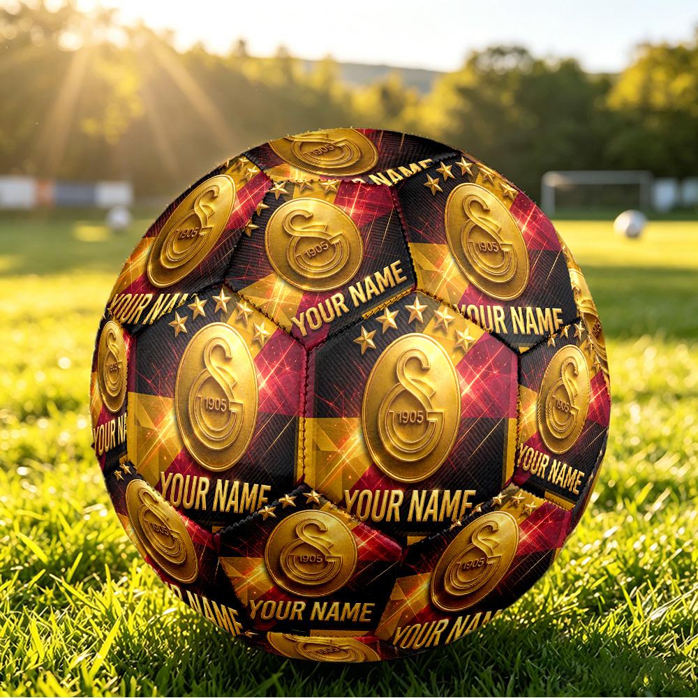 Personalized Size 5 Football Galatasaray FC Pattern Outdoor Game Sports Ball Gift