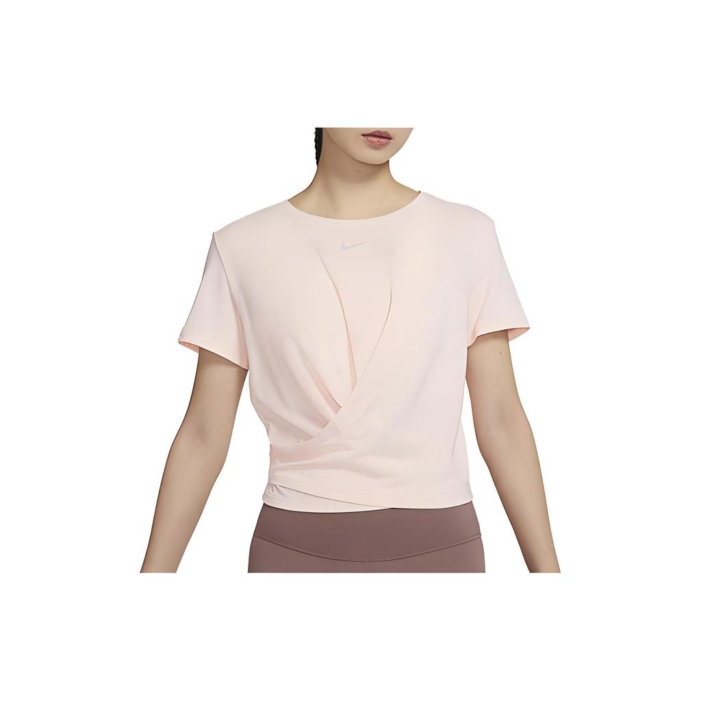 Nike Solid Color Crew Neck Pullover Short Sleeve T-Shirt Women Tops Pink DZ3034-626