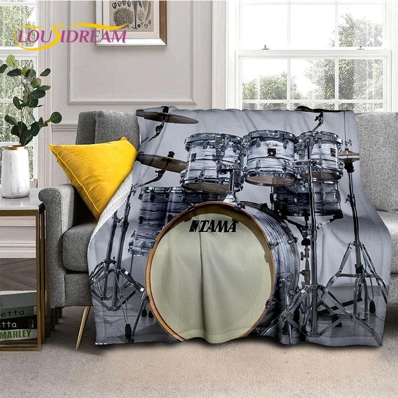 3D Music Instruments TAMA Drum Kit Drum Set Blanket,Soft Throw Blanket for Home Bedroom Bed Sofa Picnic Travel Office Cover Gift