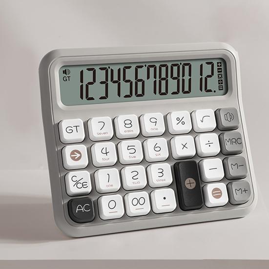 Настольный калькулятор, голосовой/бесшумный, на батарейках, 12-значные квадратные кнопки, большой ЖК-дисплей, портативный студенческий финансовый калькулятор, офисные принадлежности