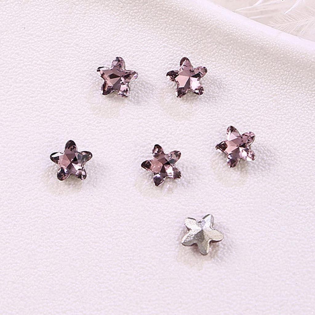 10 штук розовых блестящих стразов для украшения ногтей, смешанные формы, включая сердечки, квадраты, бабочки, капли, для DIY дизайна ногтей, дома, в салоне, для вечеринки