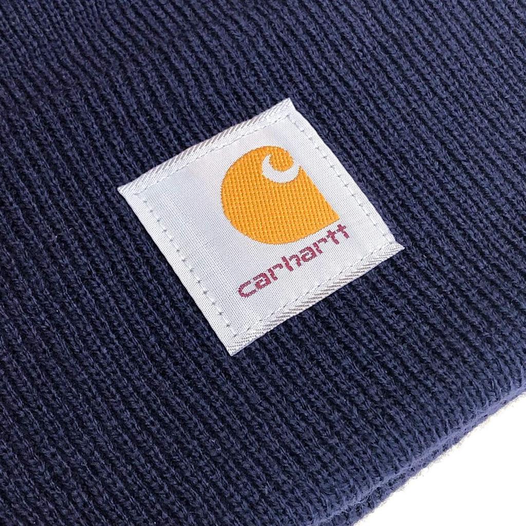 Carhartt Акриловая шапка-бини KNIT CAP 18 Однотонная вязаная шапка (военно-морской флот) - Цвета, Колпачок,