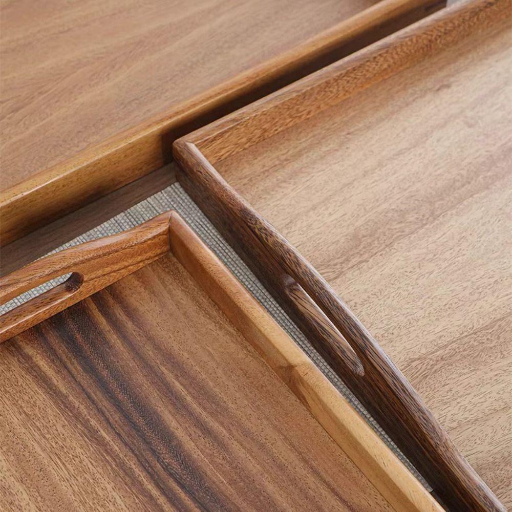 Natural Wood Food Storage Trays Retro Style Dessert Pallet Decorate Tray Wooden Tray Bathroom