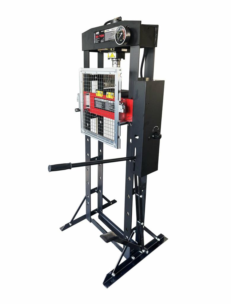 Awtools Prasa Hydrauliczna Z Manometrem 30T Profesionalna Z Pedałem I Osłoną Black Line