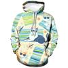 Warm Cartoon Motif Print Hoodie, Colorful Doodle Animal and Foliage Art Full Graphic Loose Pullover, Great for Pet Fan Casual Gatherings