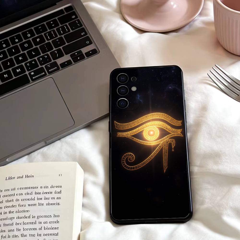 Egyptian Eye Of Horus Phone Case For Samsung S25,24,23,22,30,21,10,9,Ultra,Plus,Lite,FE,4,5 G Soft Black Case