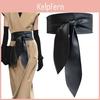 Imitation Leather Widebrimmed Belt Women Design Retro Cinched Belt Dresses Coat Knotted Belt Versatile Accessory Ema