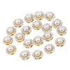 20 Pieces Faux Pearl Buttons Rhinestone Embellishments Flatback for DIY 12mm