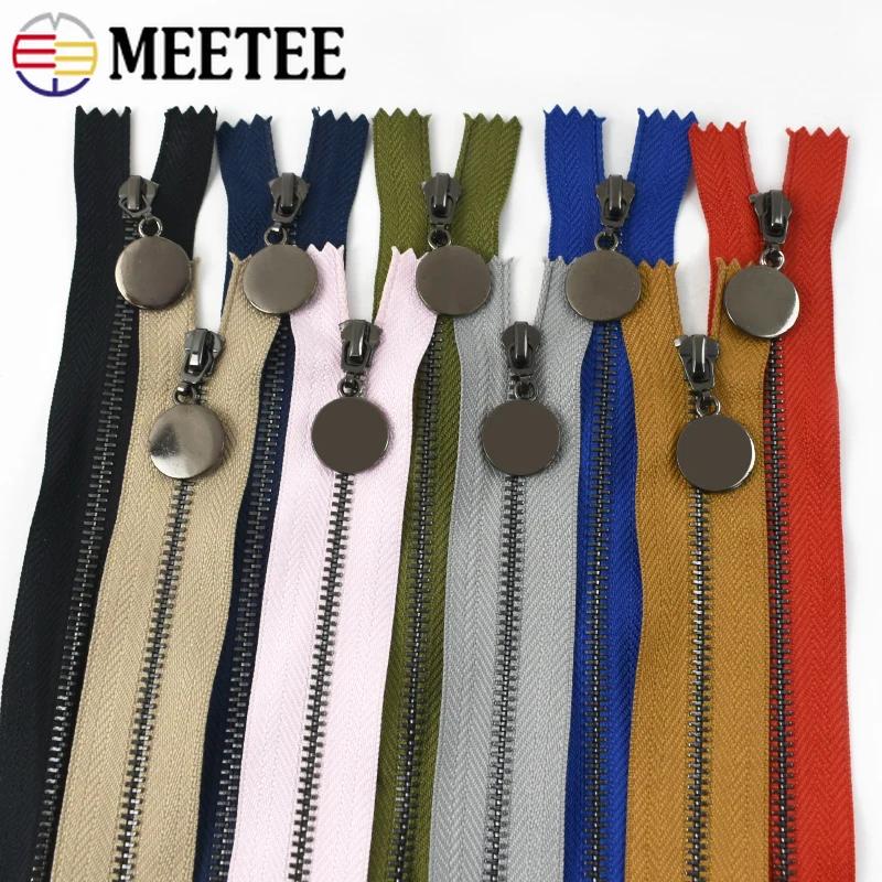 Meetee 3/5 шт. 3# Металлический набор для ремонта молнии 15-30 см с закрытым концом 40-70 см с открытым концом Молния для одежды Карман DIY Молнии Швейные аксессуары