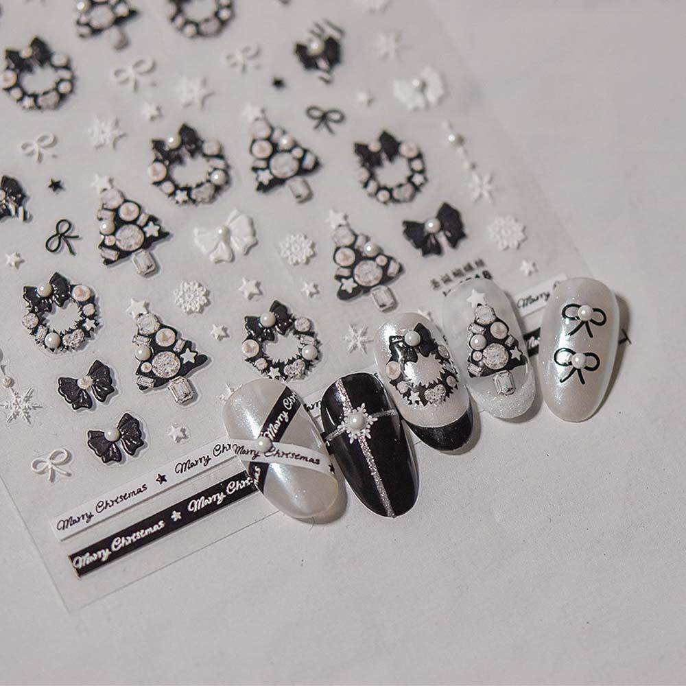 5D Жемчужные Рождественские Наклейки для Ногтей Аксессуары для Ногтей Рождественские Украшения для Ногтей Леди/Девушки