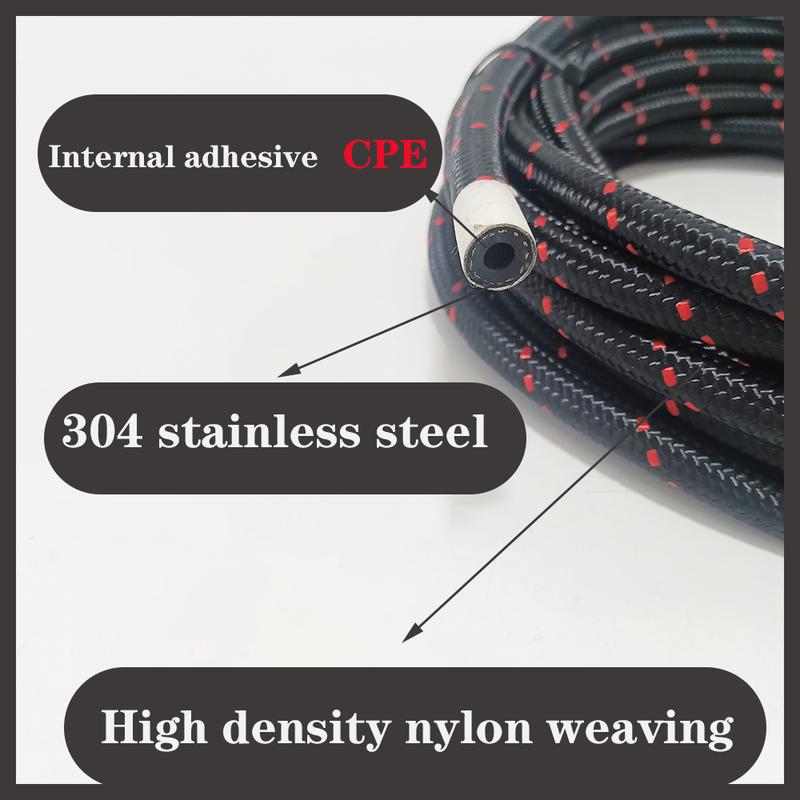 Fuel Hose Oil Gas Line 1M AN4 AN6 AN8 AN10 AN12 AN16 AN20 Cooler Hose Line Pipe Tube Nylon Stainless Steel Braided CPE Rubber