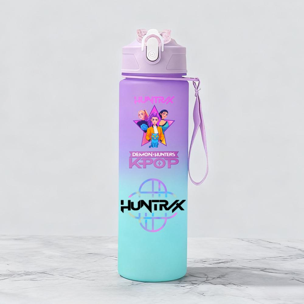 Охотники на демонов Huntr Rumi Mira Zoey Jinu Celine Пластиковый стакан для воды Бутылка для питья Pop Школьная Huntrix Gourde ML KPOP X K 800 Для детей Развлекательный