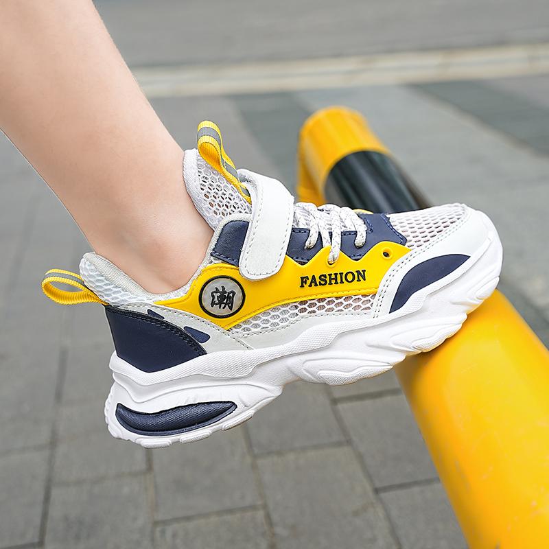 Summer Single Net Breathable Boys Sport Shoes Children Sneakers Rubber Leisure Trainers Casual Kids Sneakers Sizes 28-40