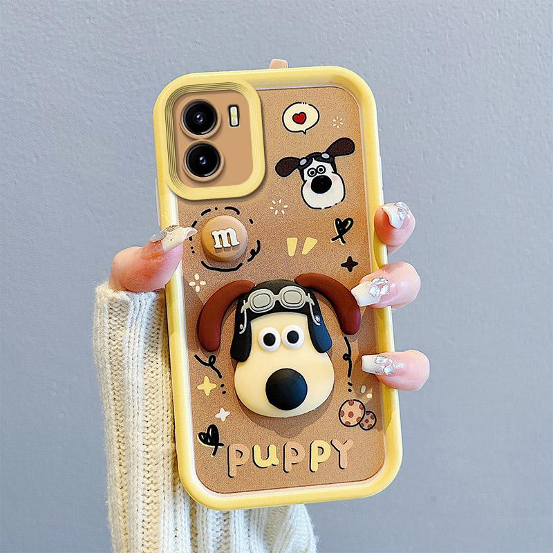 KEYSION Противоударный чехол для VIVO Y15S Y15A Y15C Y16 со шнурком, мягкий силиконовый чехол для телефона с милой 3D-мультяшной куклой для VIVO Y01