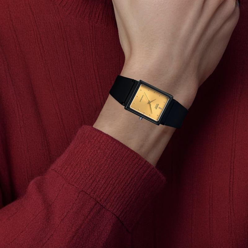 Casio Серия YOUTH - квадратные простые и модные ретро маленькие квадратные часы, кварцевый механизм, ремешок из смолы, японские и корейские часы, мужские MQ-38-9A